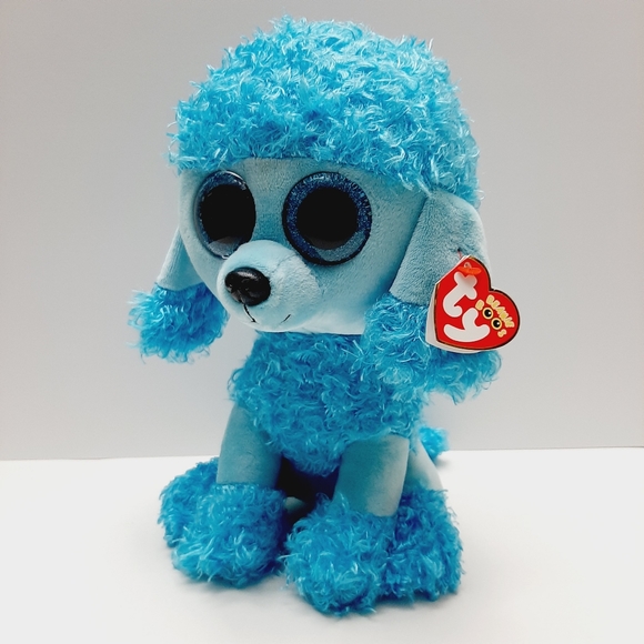 🍒 TY Beanie Boos Mandy The Dog 10" Blue Poodle Plush Soft Toy - Picture 7 of 7